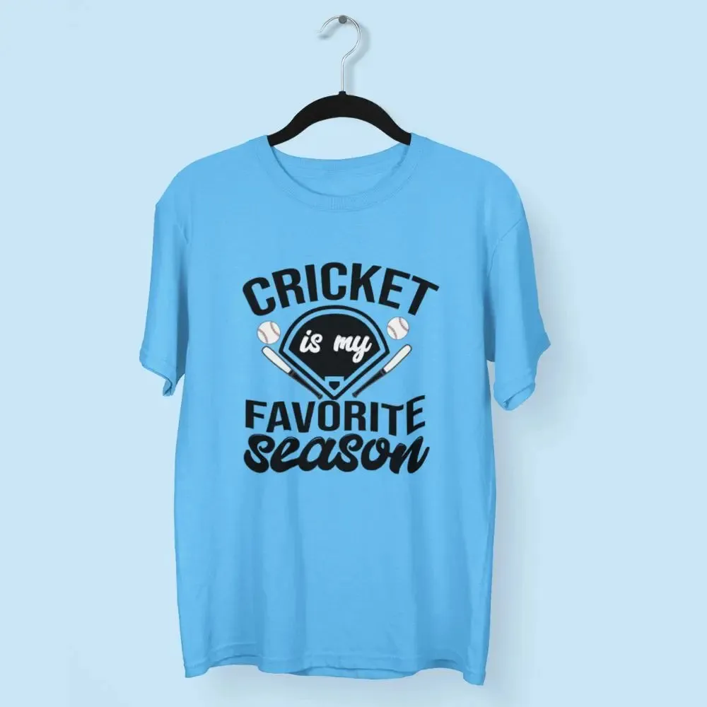 Cricket is My Favorite Season Round Neck Half Sleeve Classic T-Shirt