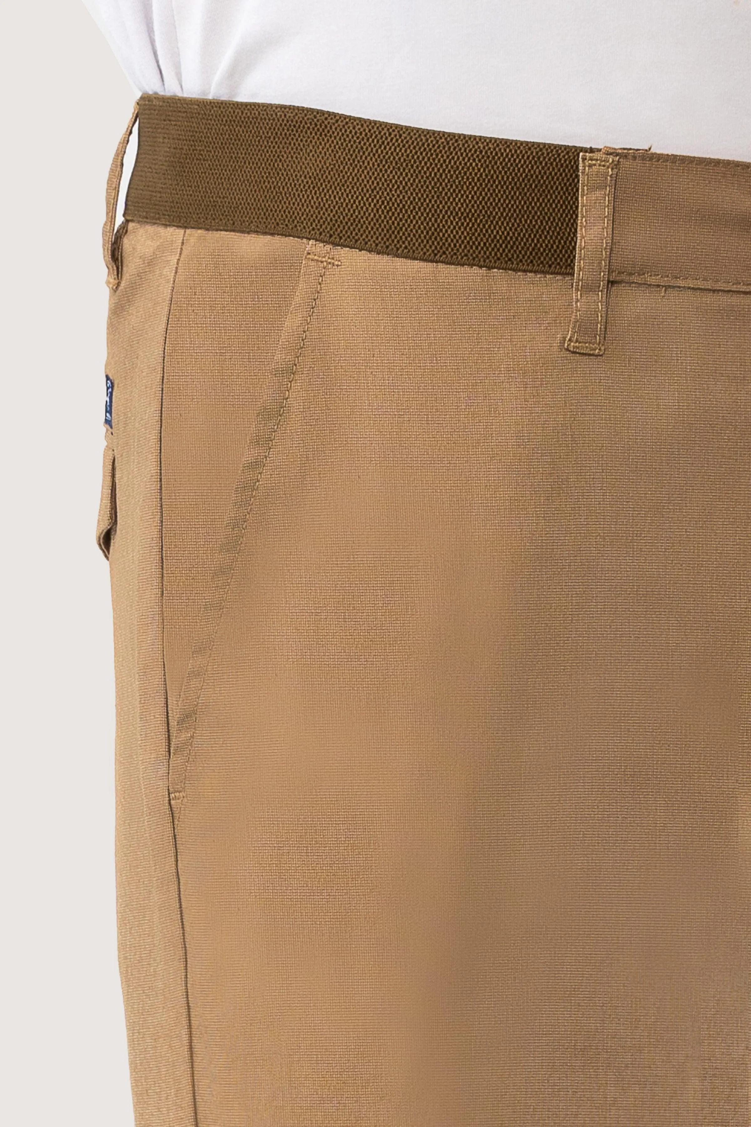 CROSS POCKET SELF TEXTURED PANT KHAKI