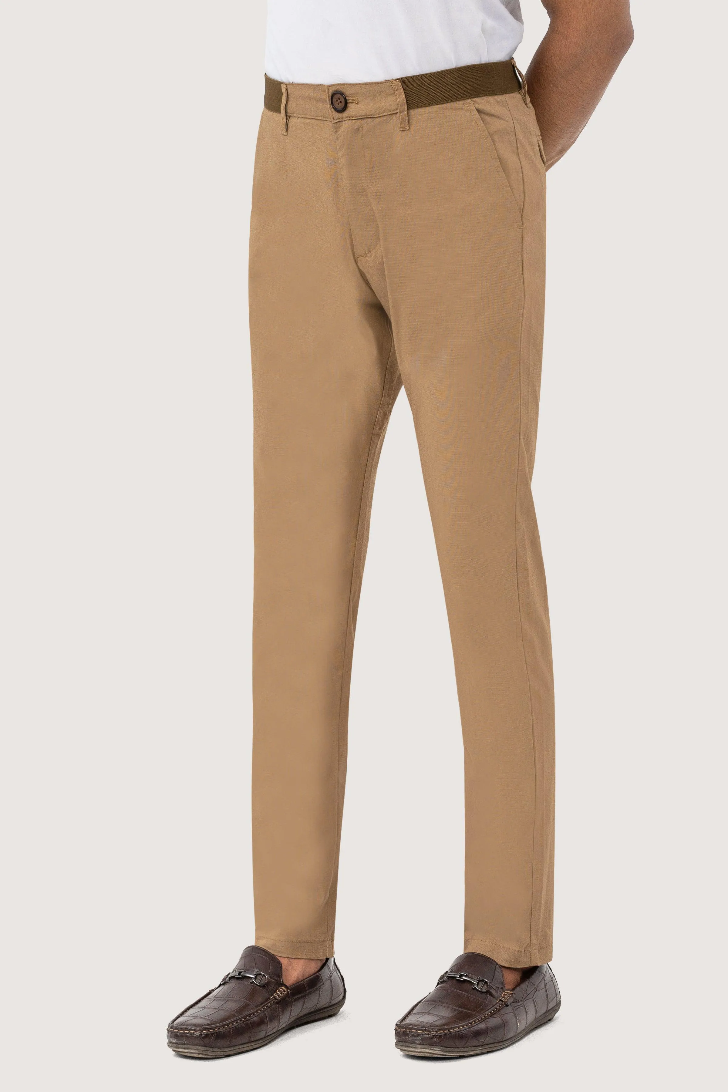 CROSS POCKET SELF TEXTURED PANT KHAKI