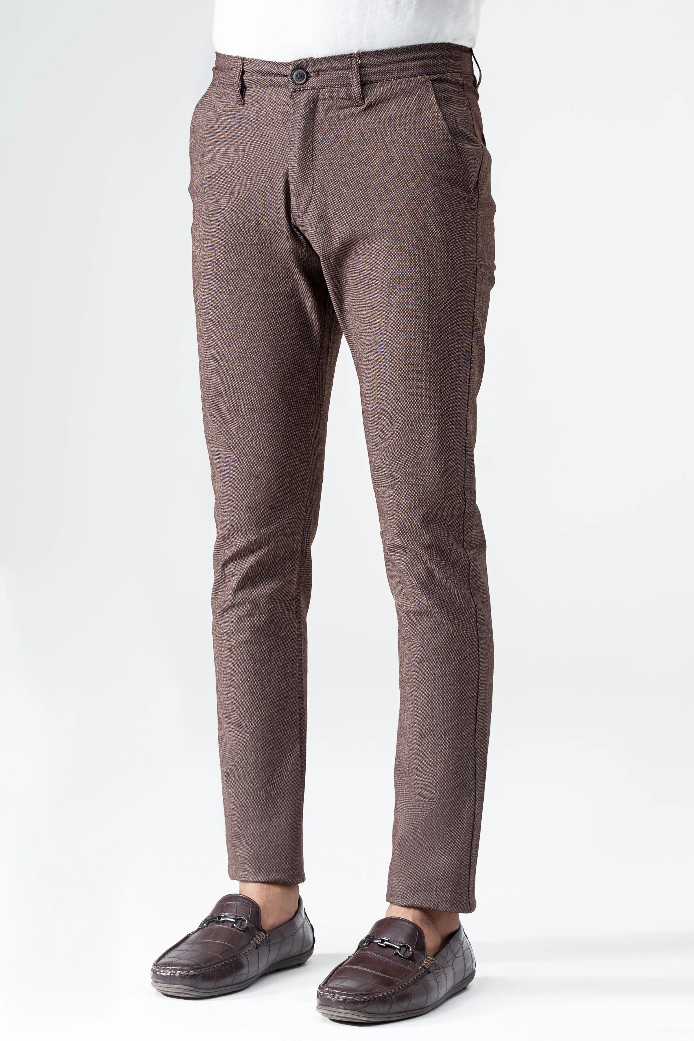 CROSS POCKET TEXTURED PANT BROWN