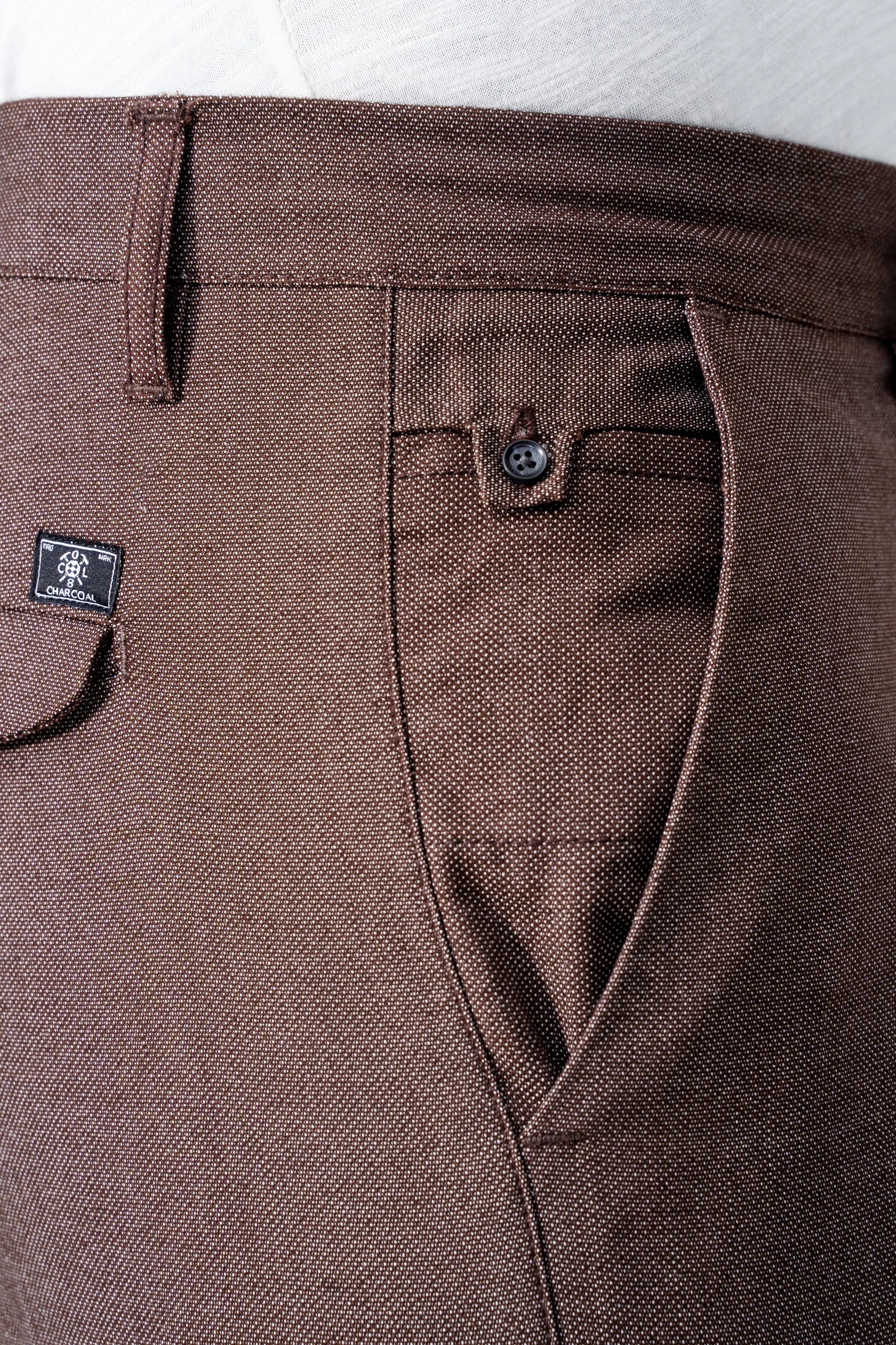 CROSS POCKET TEXTURED PANT BROWN