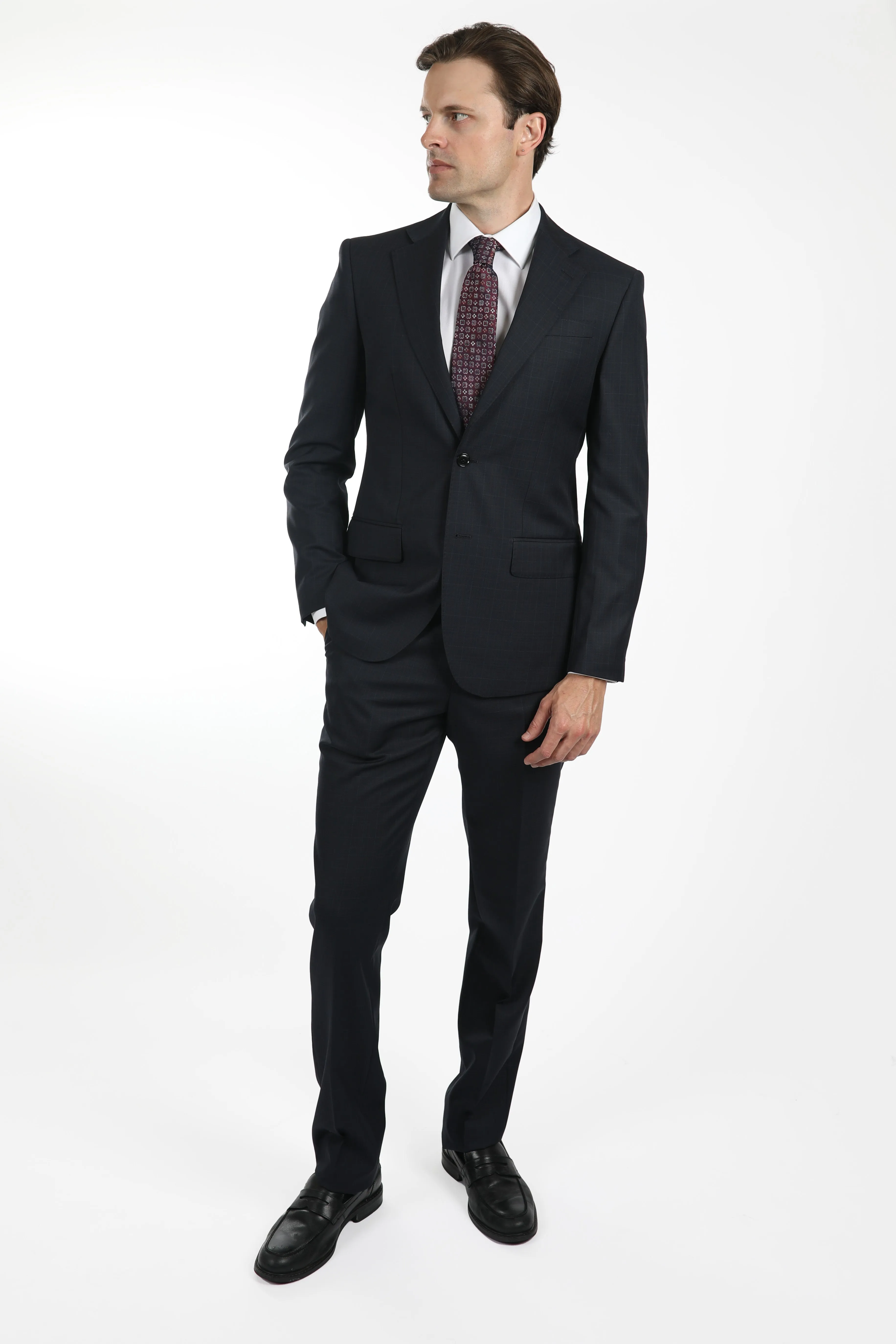 Dark Navy Brinsley Check Trouser