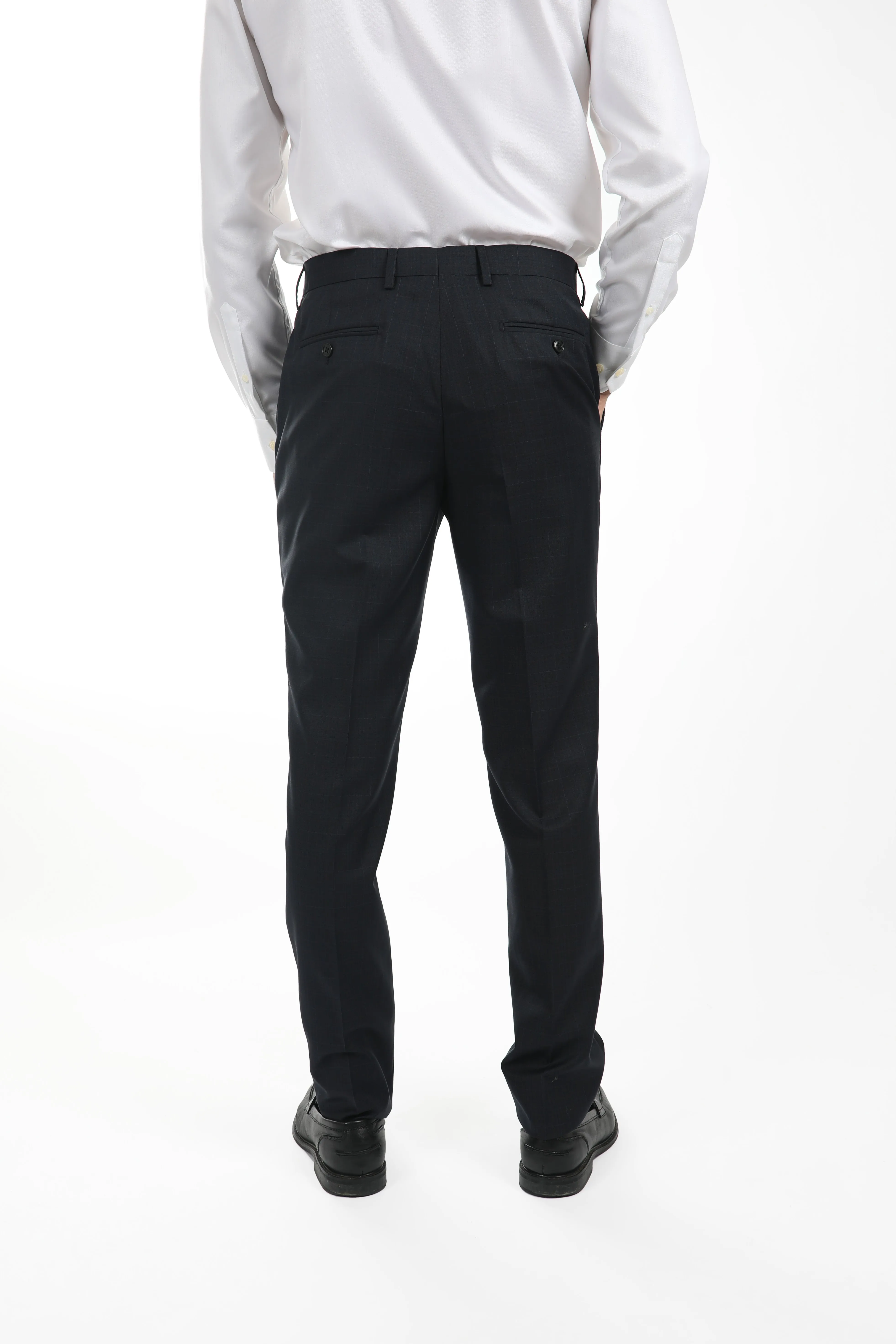 Dark Navy Brinsley Check Trouser