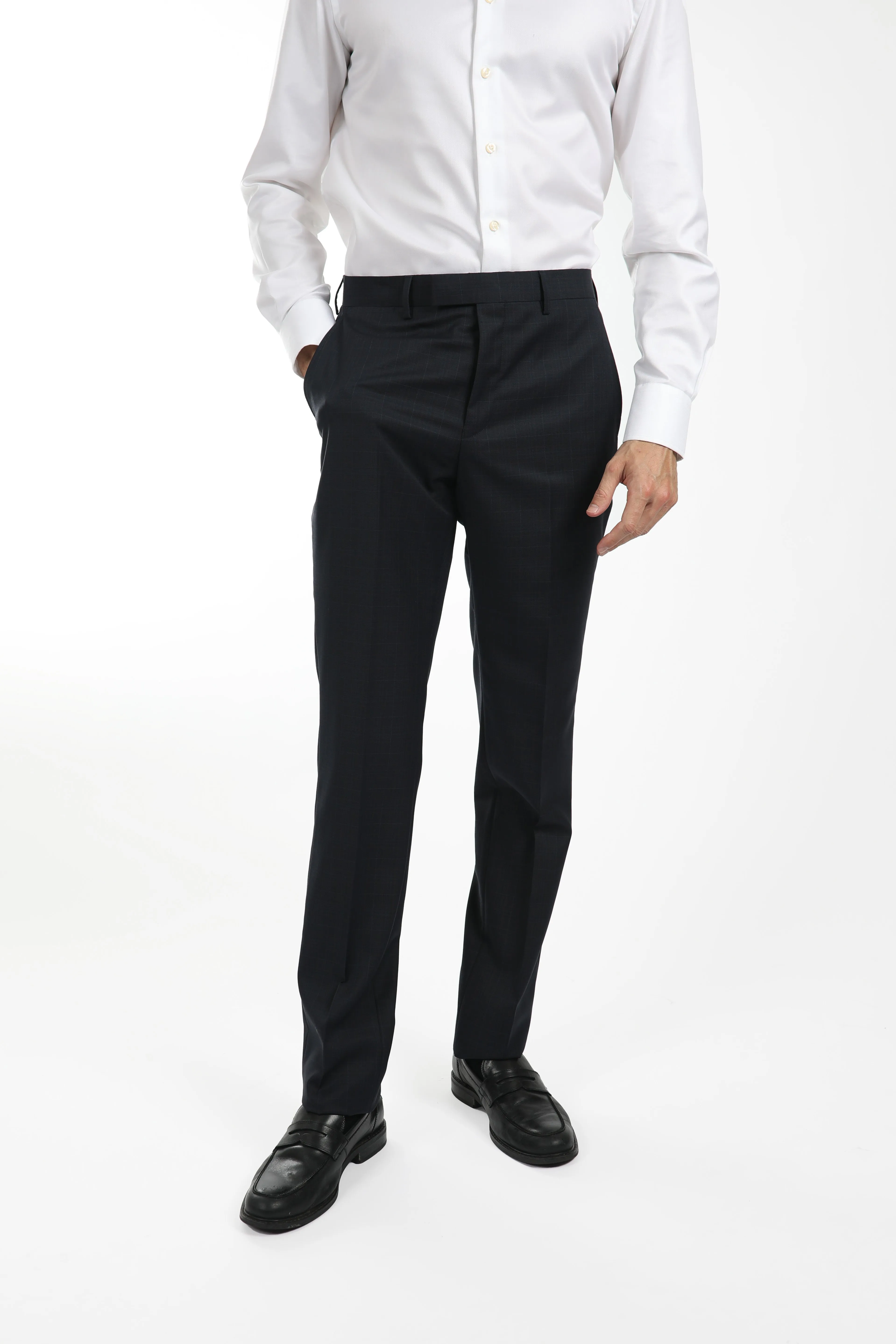 Dark Navy Brinsley Check Trouser