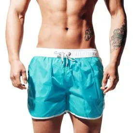 DESMIIT Men's Three-Point Swim Shorts Beach Pants Loose Quick-Drying