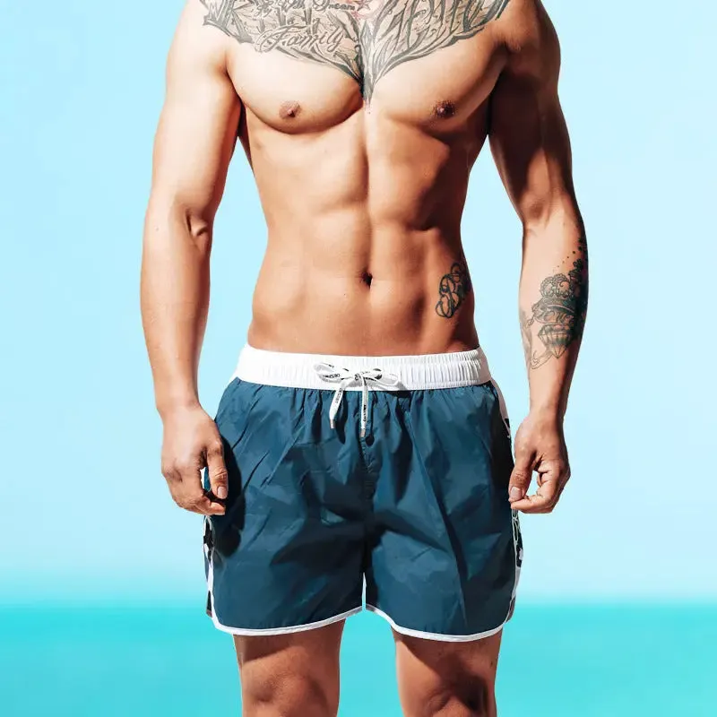 DESMIIT Men's Three-Point Swim Shorts Beach Pants Loose Quick-Drying