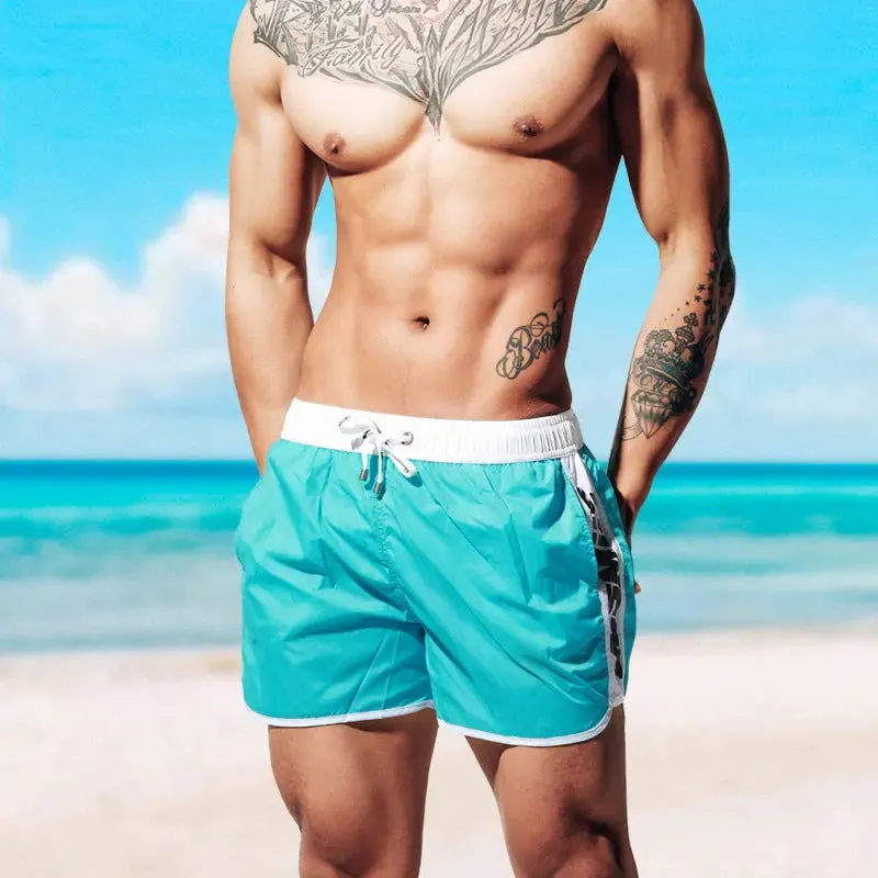 DESMIIT Men's Three-Point Swim Shorts Beach Pants Loose Quick-Drying