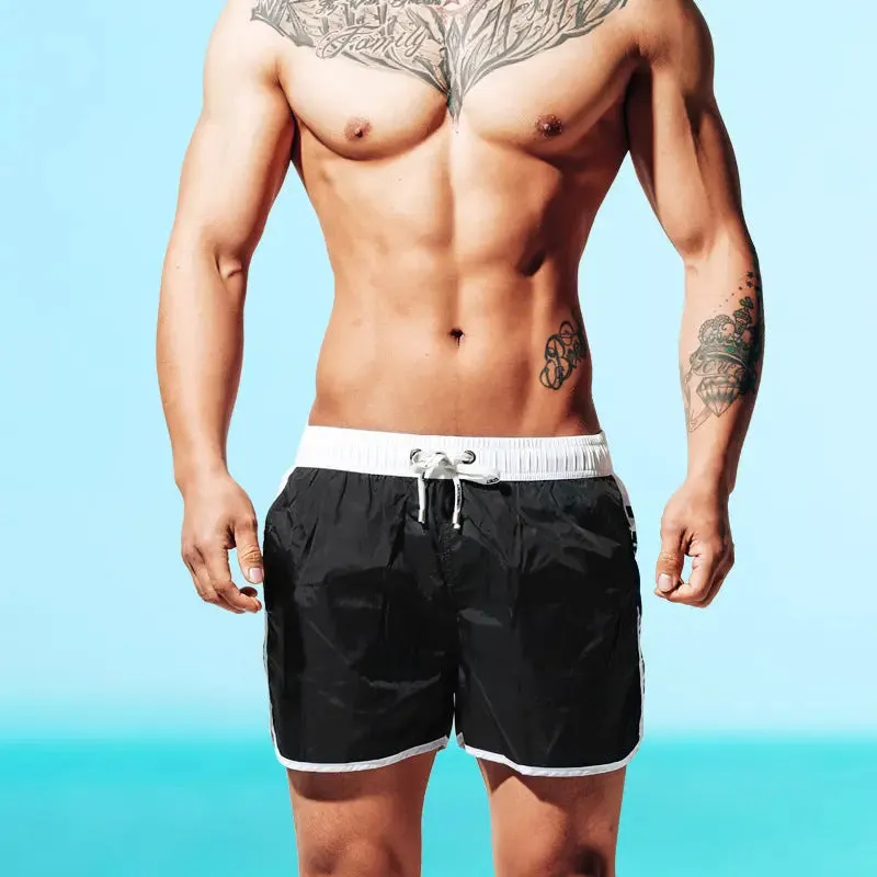 DESMIIT Men's Three-Point Swim Shorts Beach Pants Loose Quick-Drying