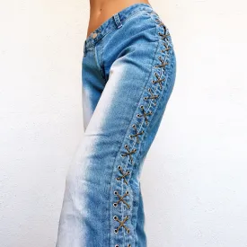 Early 2000s Lace Up Jeans