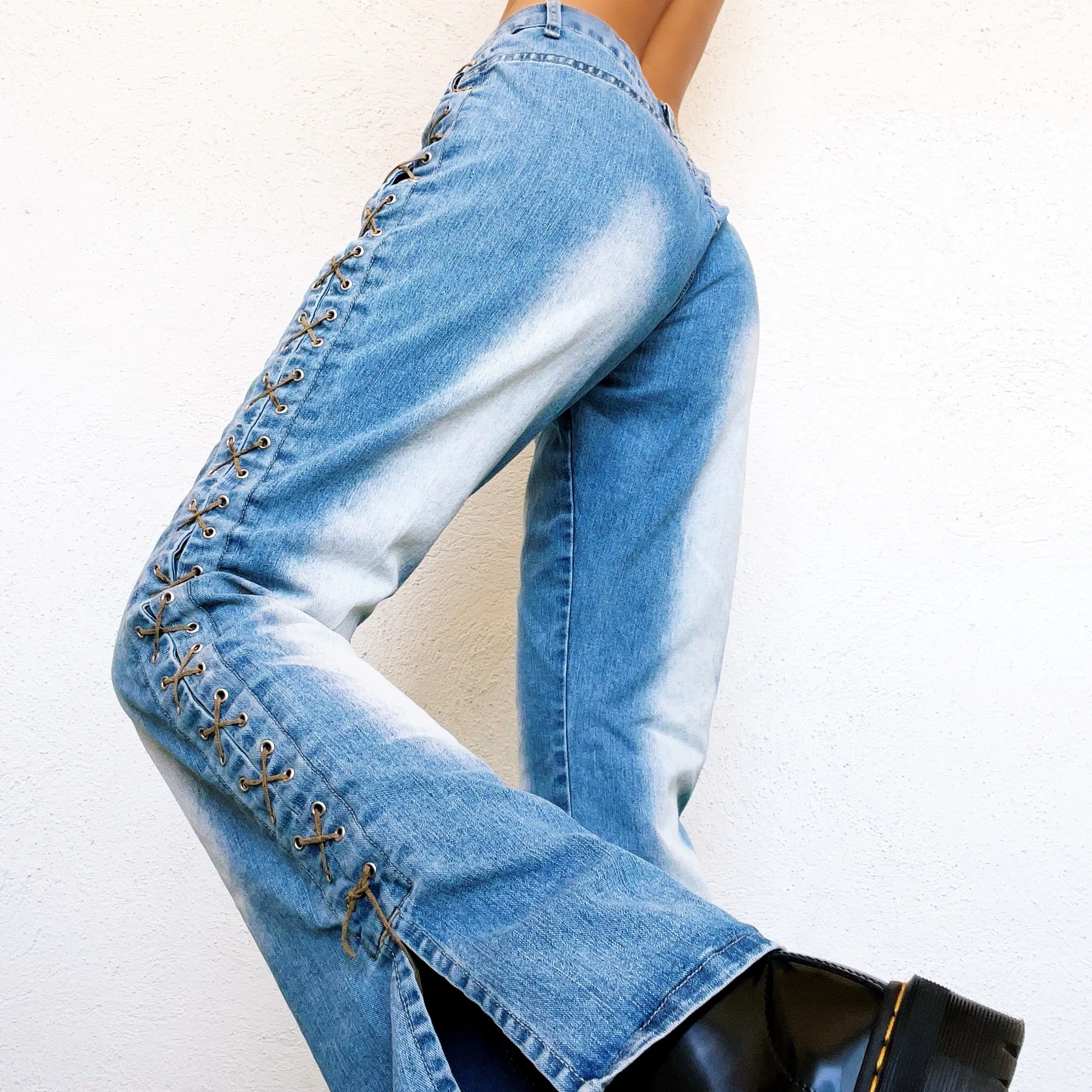 Early 2000s Lace Up Jeans