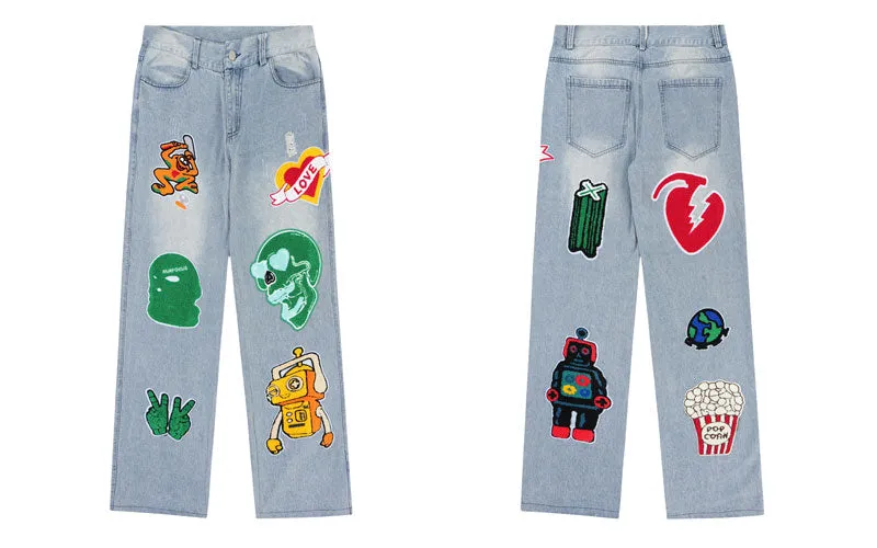 Editorial Department Custom Patched Denim Jeans
