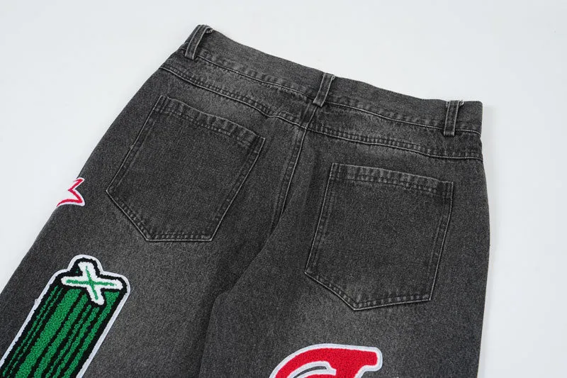 Editorial Department Custom Patched Denim Jeans