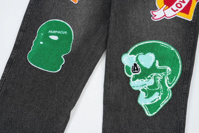 Editorial Department Custom Patched Denim Jeans