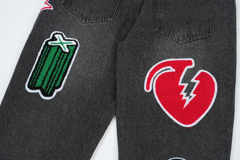 Editorial Department Custom Patched Denim Jeans