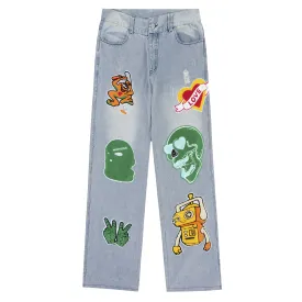 Editorial Department Custom Patched Denim Jeans