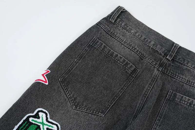 Editorial Department Custom Patched Denim Jeans