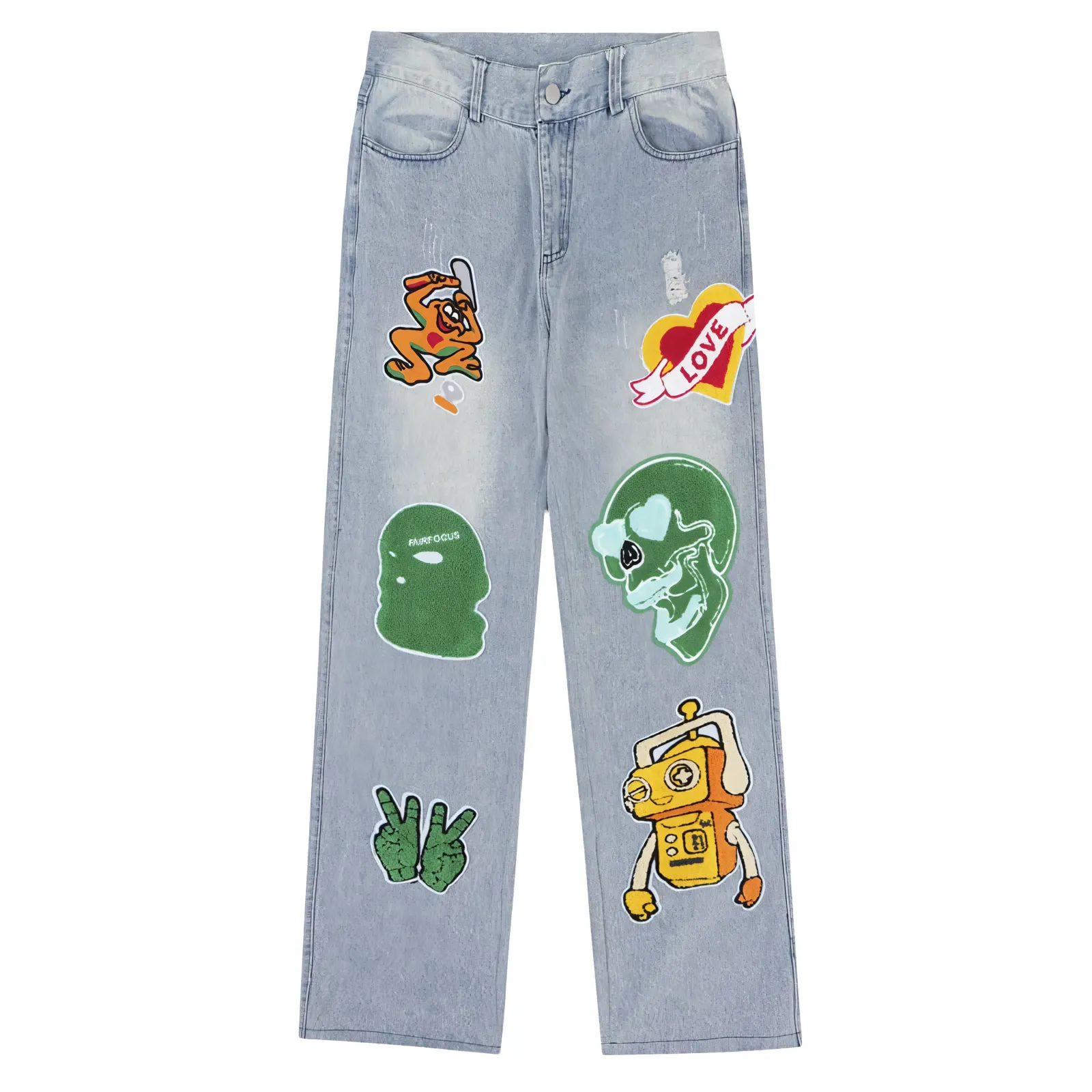 Editorial Department Custom Patched Denim Jeans