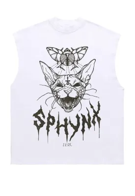 Egyptian cat sleeveless t-shirt retro tank top surfer vest