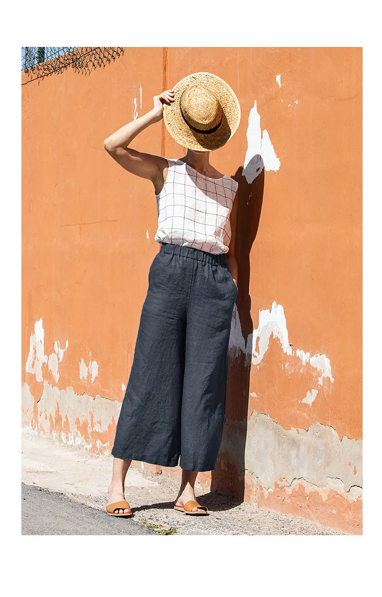 Elastic Waist and Casual Drooping Pants
