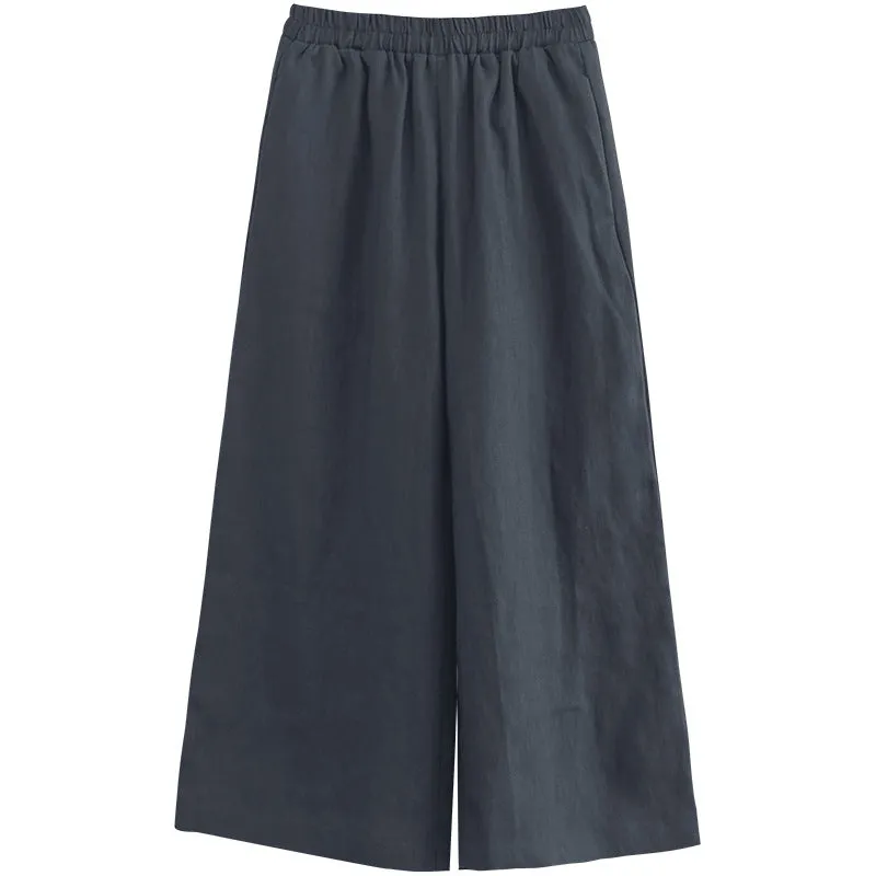 Elastic Waist and Casual Drooping Pants