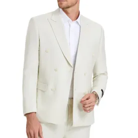 Elegant Cream Double-Breasted Suit - Summer Sophistication