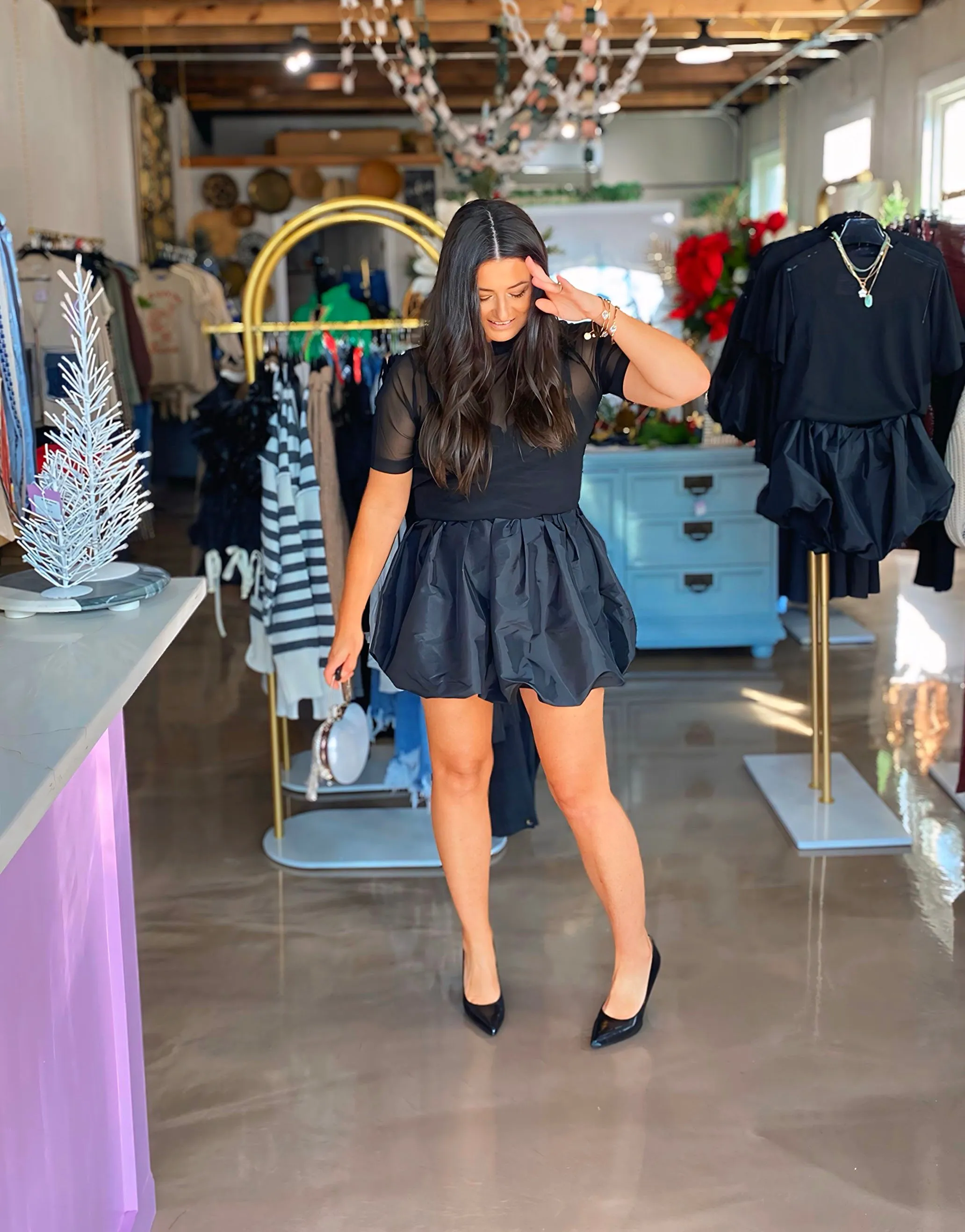 Esme Metallic Balloon Mini Skort
