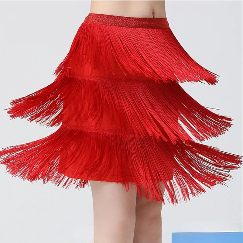 Fancy Tassel Latin Dance Skirt