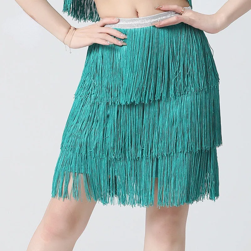 Fancy Tassel Latin Dance Skirt