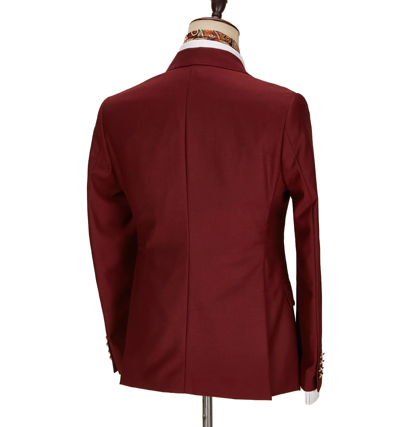 Fashion 2 Pieces Mens Suit Double Breasted Flat Peak Lapel Tuxedos (Blazer Pants)