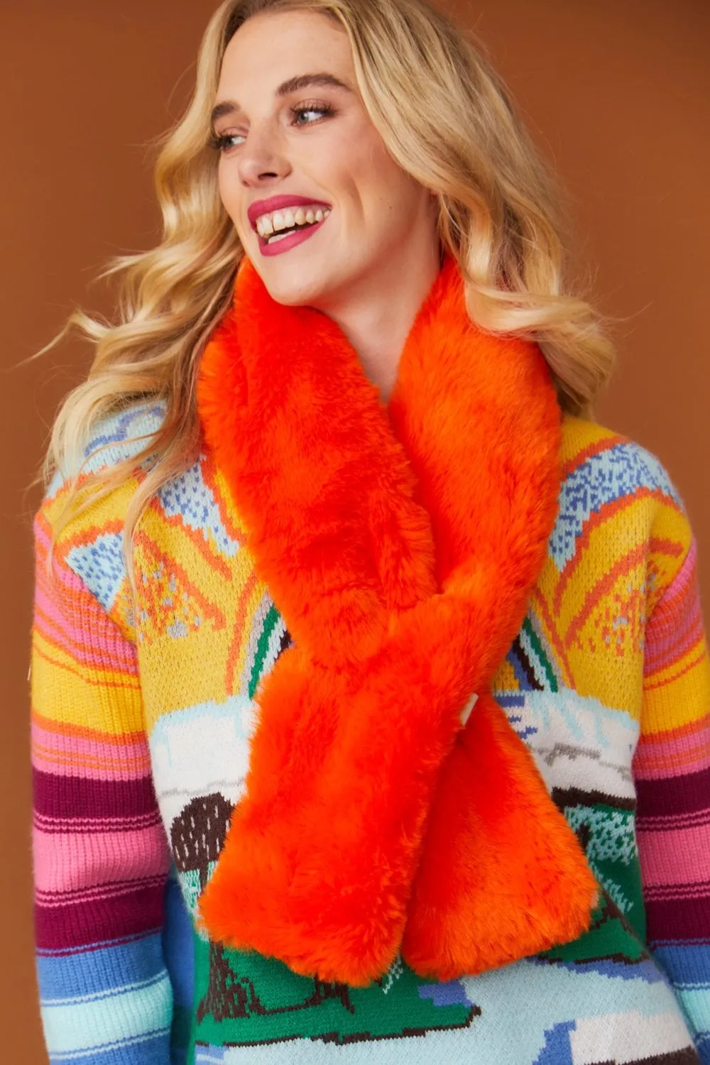 Faux Fur Keyhole Scarf