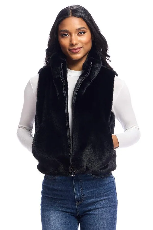 Faux Fur Le Mink Zip Vest