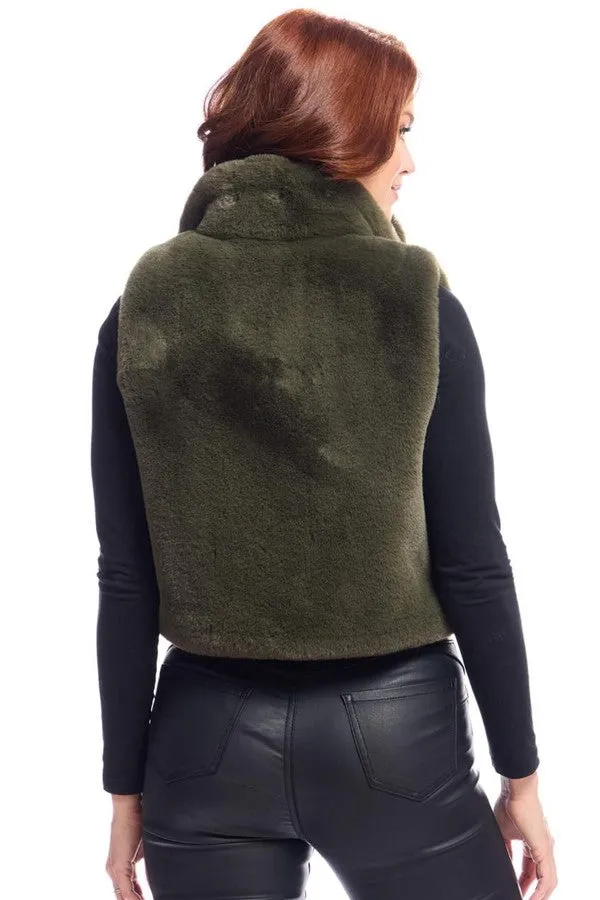 Faux Fur Le Mink Zip Vest