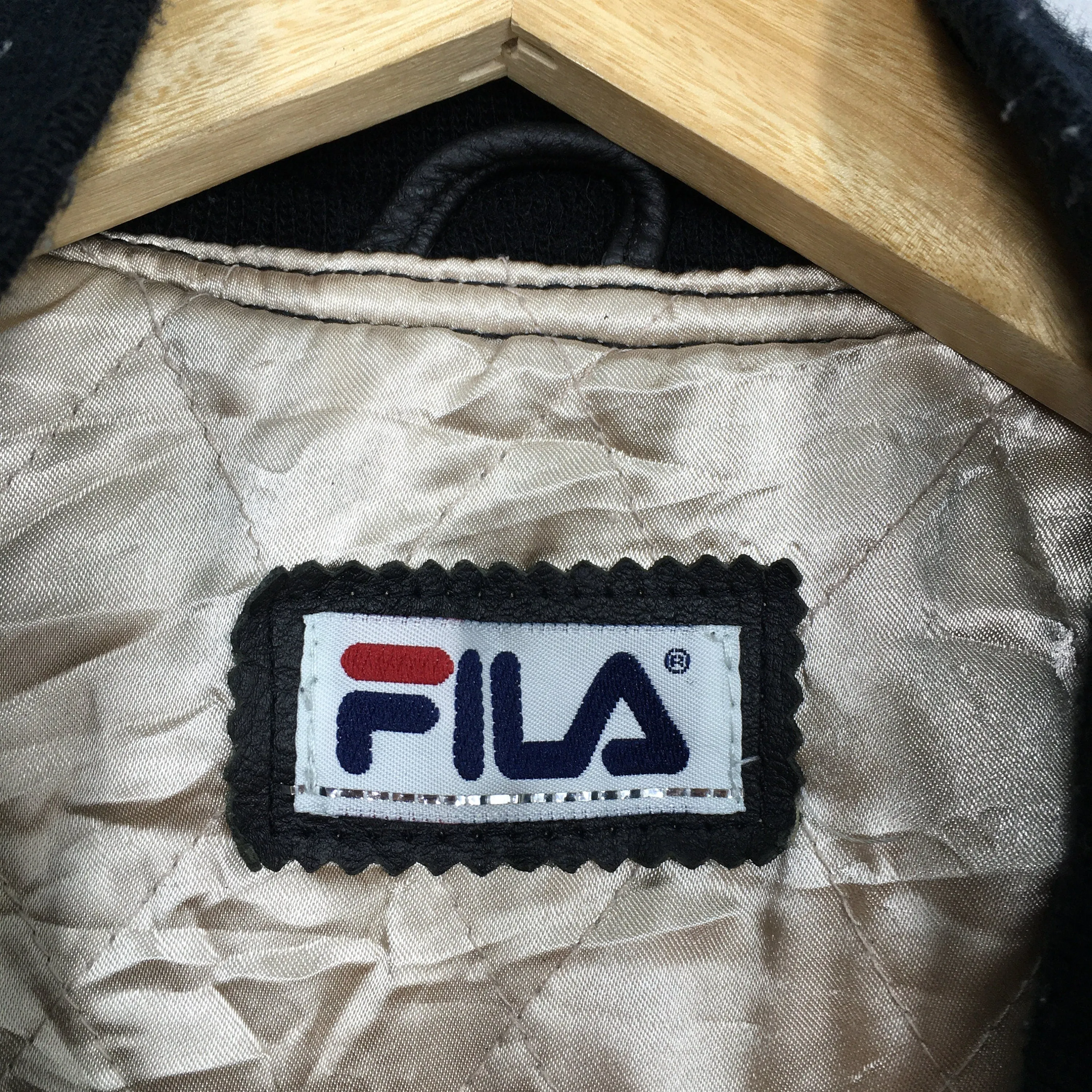 Fila Sports Leather Jacket Bomber XLarge