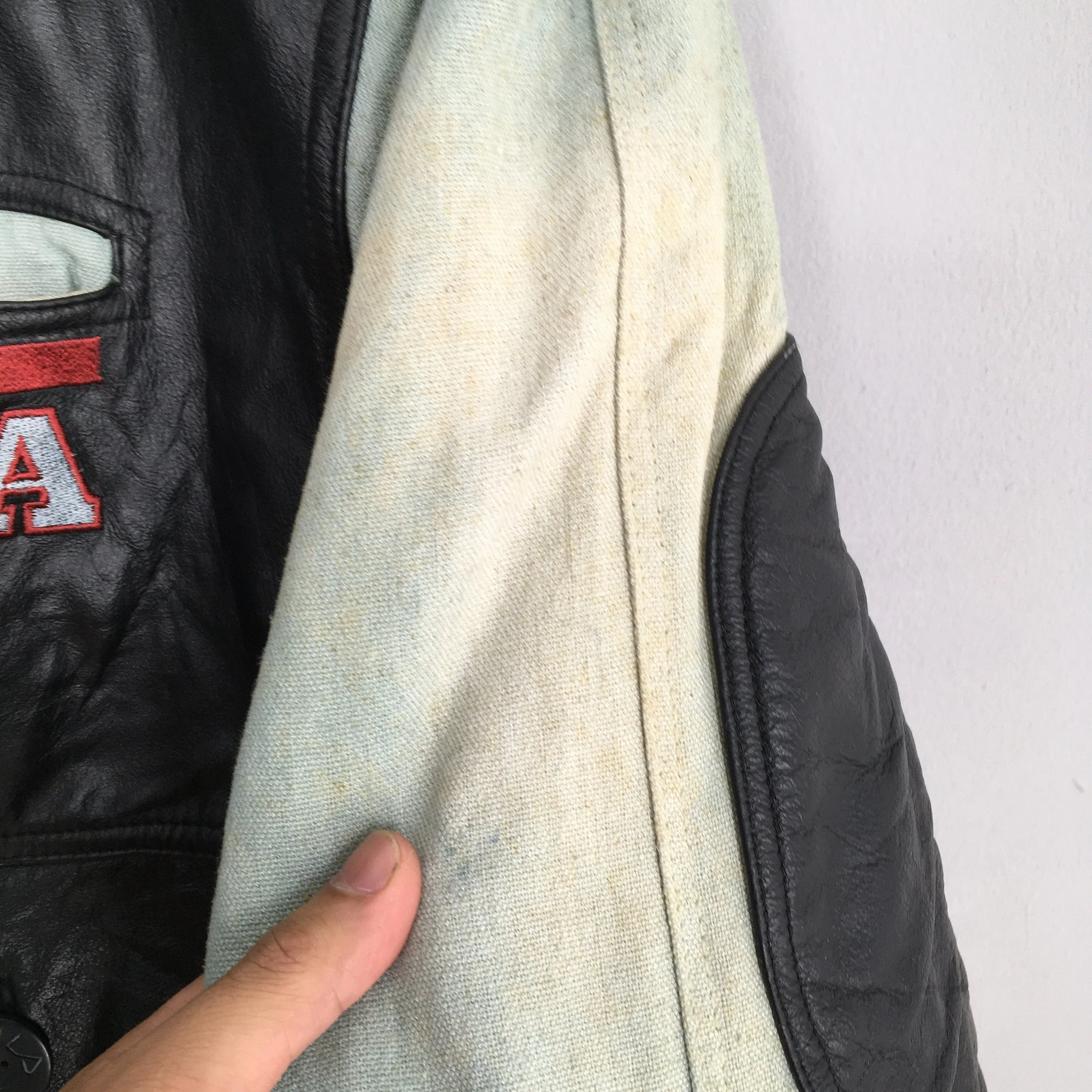 Fila Sports Leather Jacket Bomber XLarge