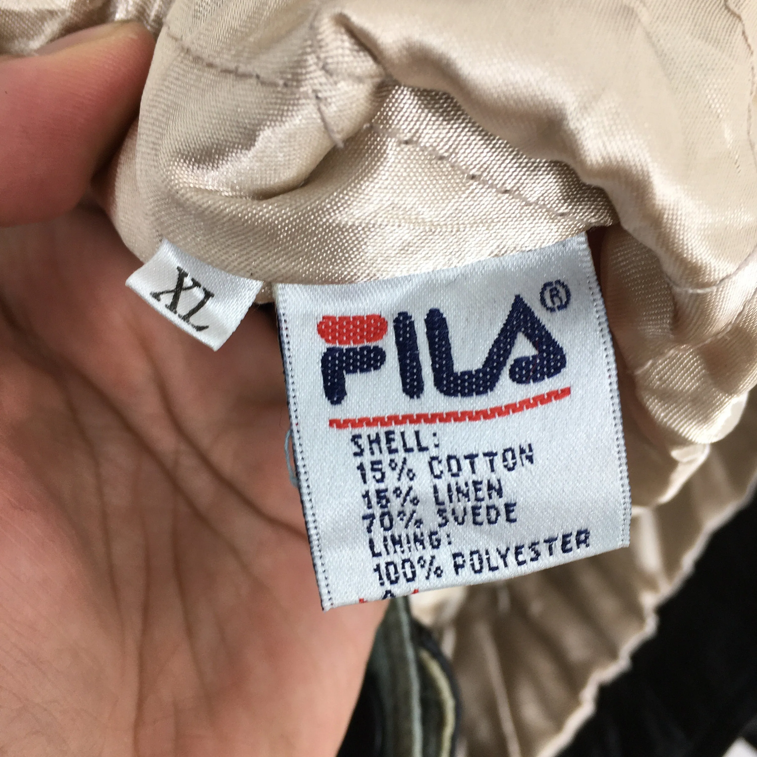 Fila Sports Leather Jacket Bomber XLarge