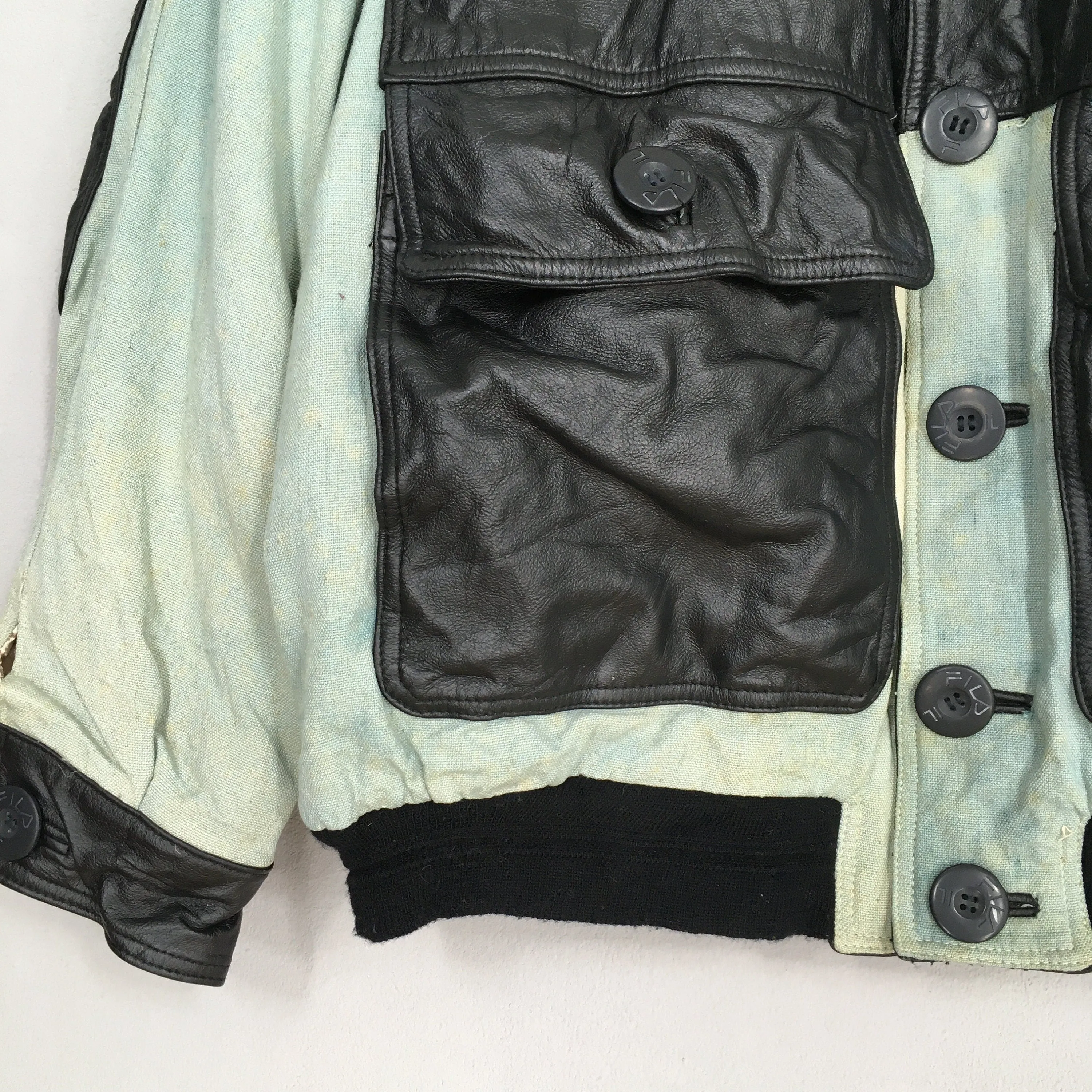 Fila Sports Leather Jacket Bomber XLarge