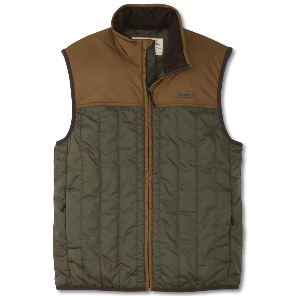 Filson Ultralight Vest in Surplus Green/Golden Ochre