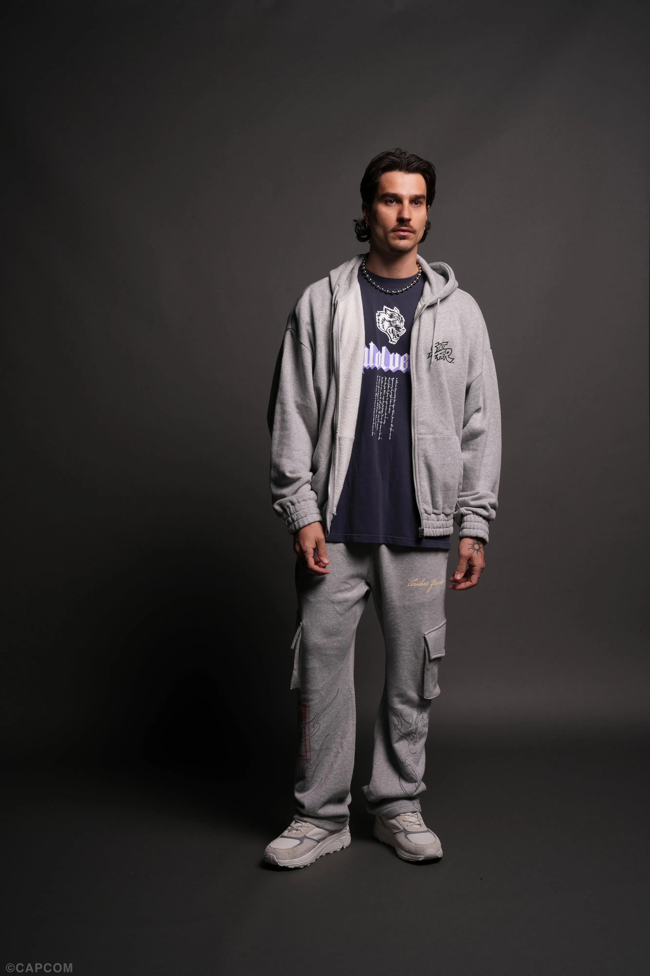 Final Boss "Chambers" Zip Hoodie in Light Athletic Gray