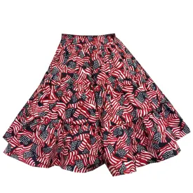 Flag Print Square Dance Skirt