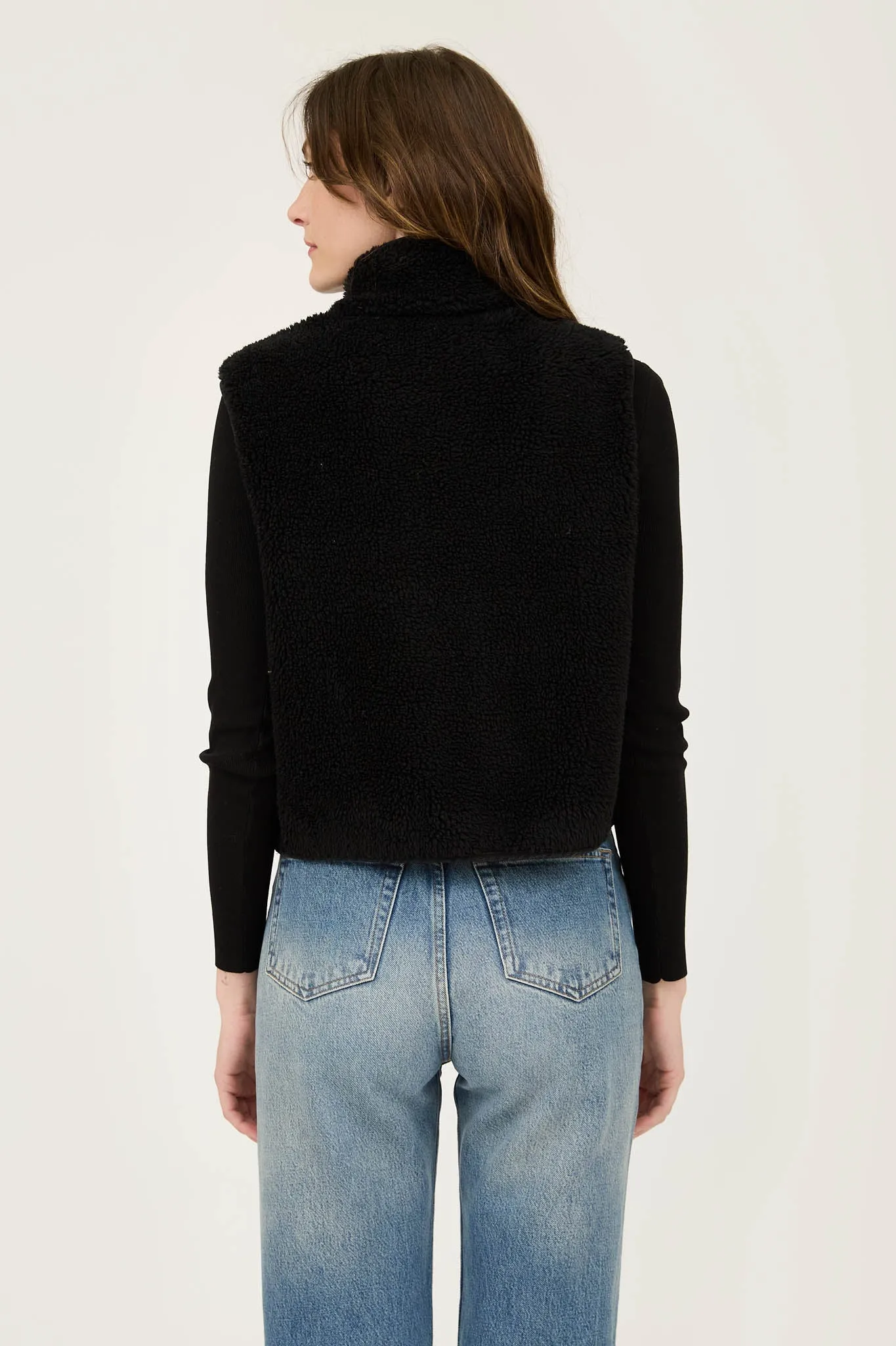 FLEECE ZIP UP VEST WITH POCKETS