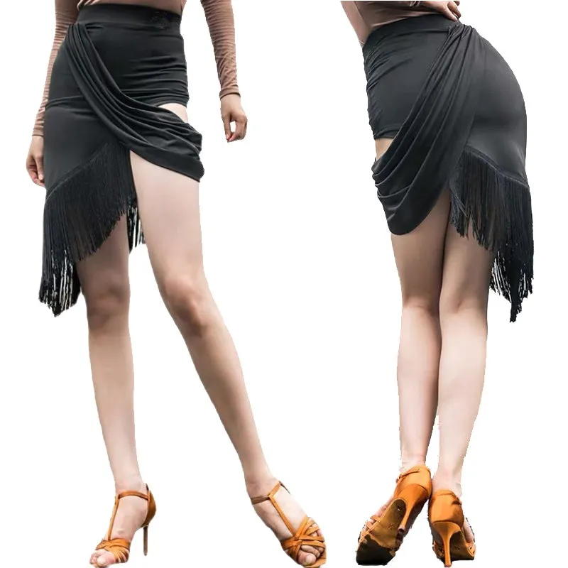 Fringe Asymmetrical Tassel Latin Dance Skirt