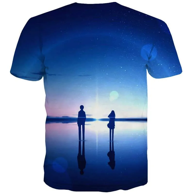 Galaxy T-shirt Men Space Tshirts Casual Universe Tshirt Printed Lovely Shirt Print