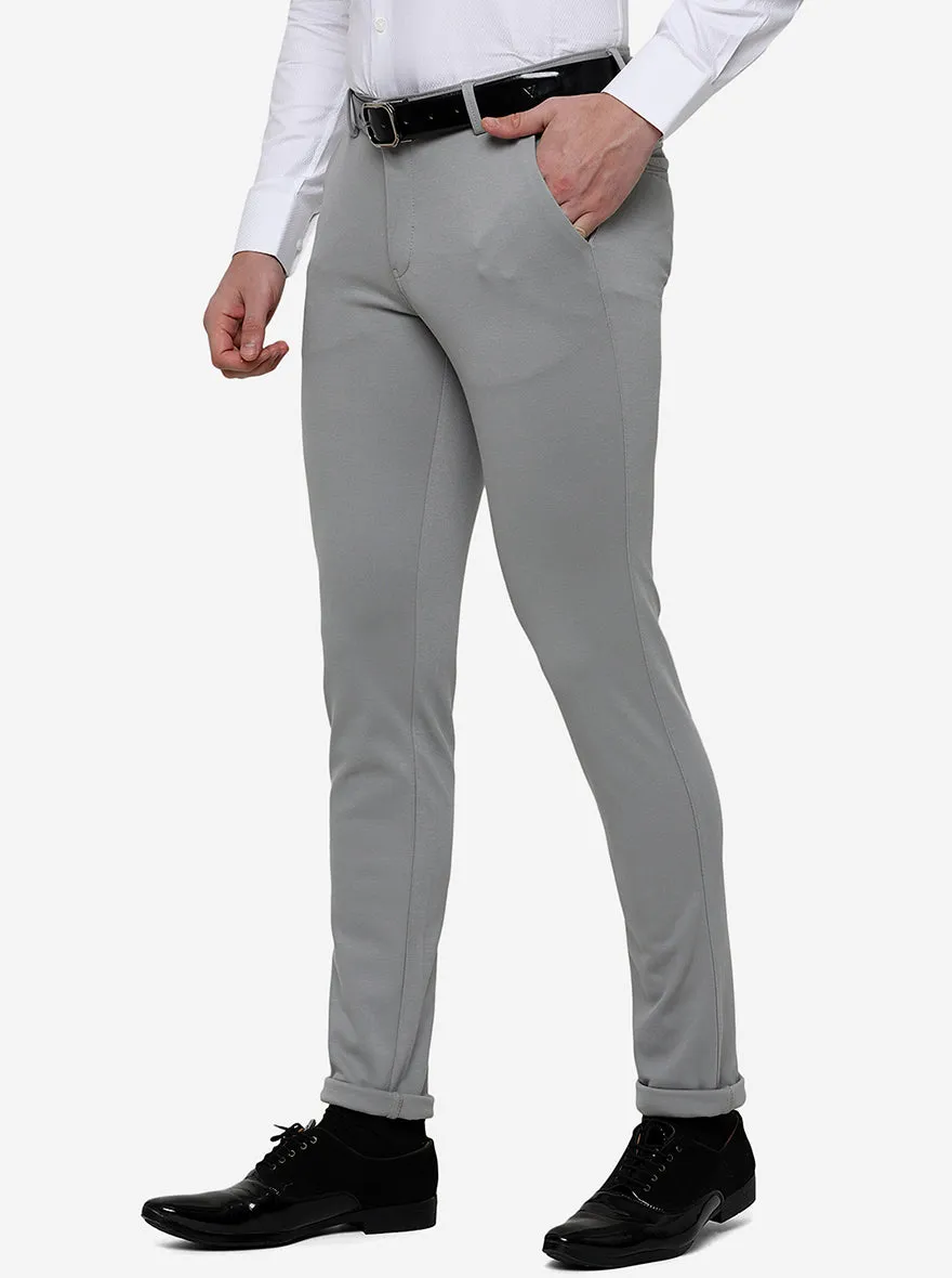 Grey Solid Slim Fit Club Wear Trouser | JB Studio