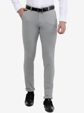 Grey Solid Slim Fit Club Wear Trouser | JB Studio
