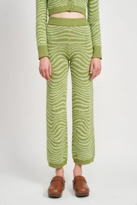 HIGH RISE CROPPED PANTS WITH ELASTIC WAIST