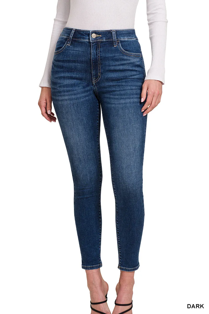 High Rise Vintage Washed Skinny Jeans