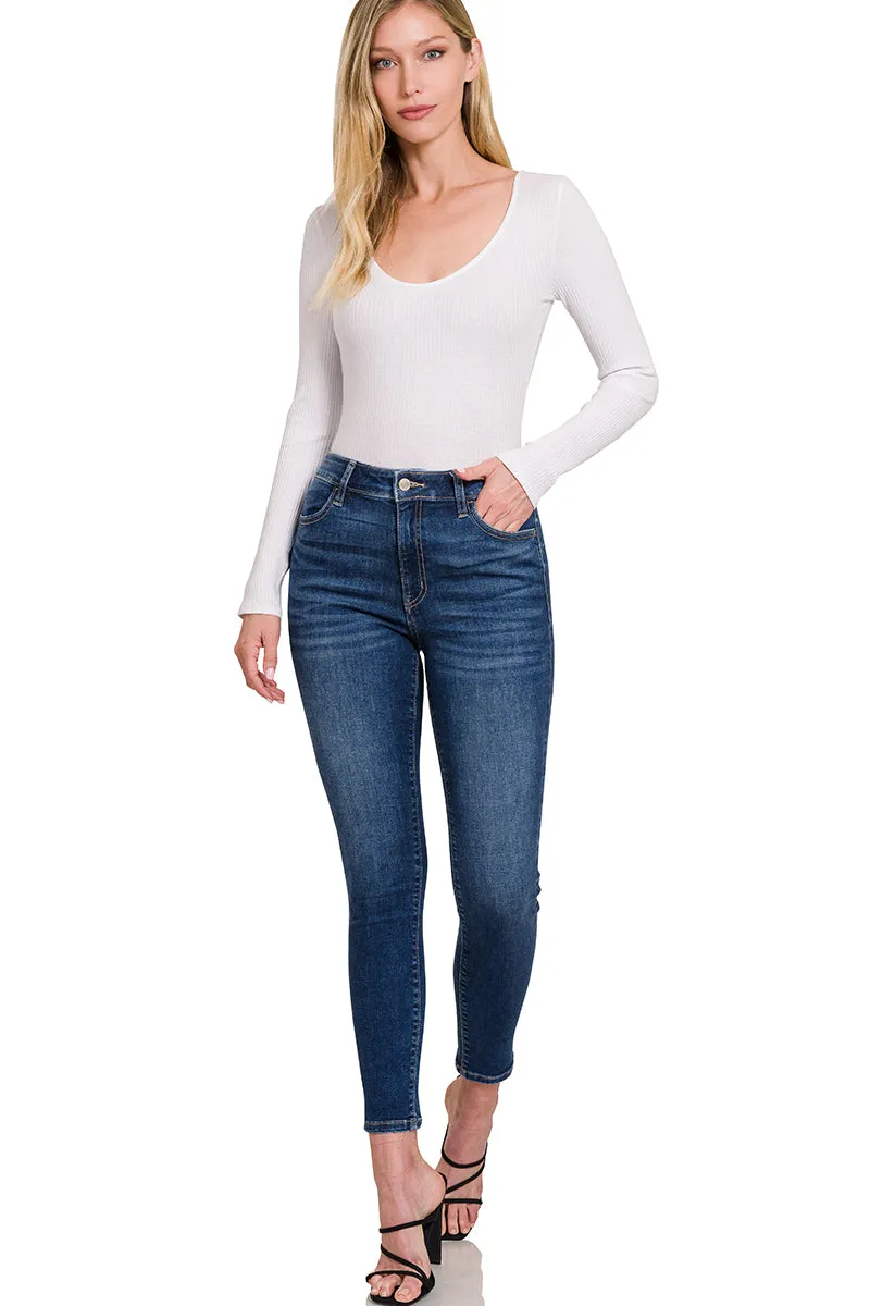 High Rise Vintage Washed Skinny Jeans
