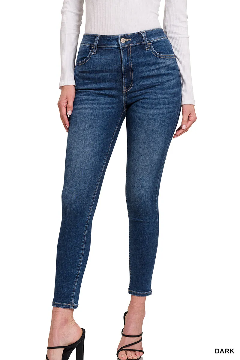 High Rise Vintage Washed Skinny Jeans