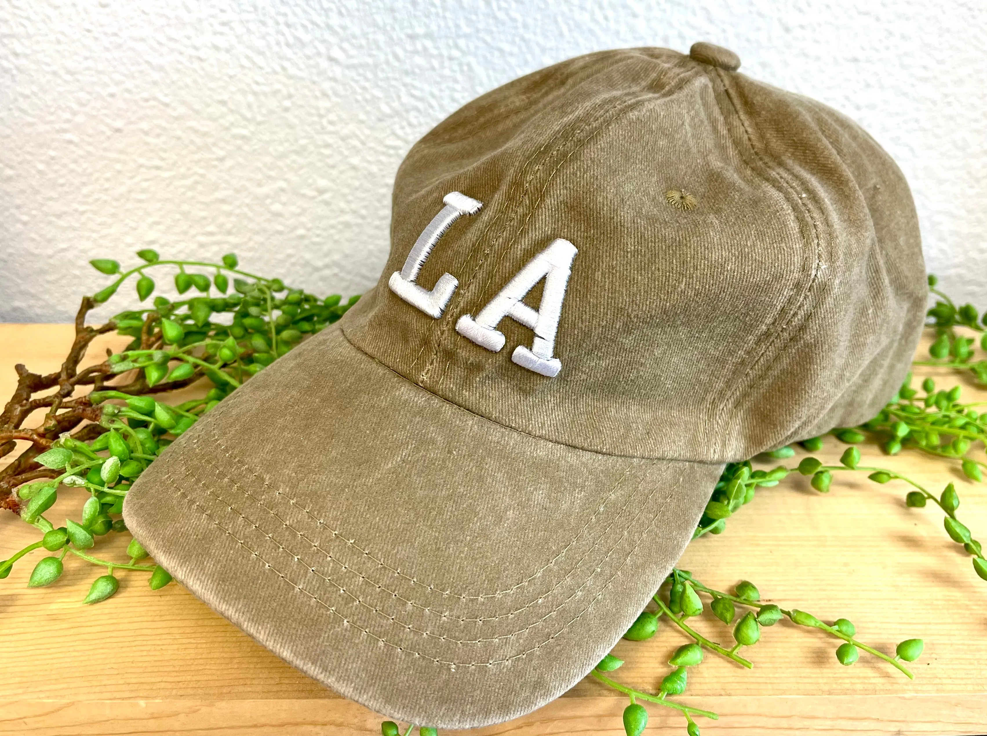Khaki Wash LA Baseball Cap