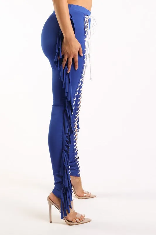 Lace up Fringe Pants (More Colors)